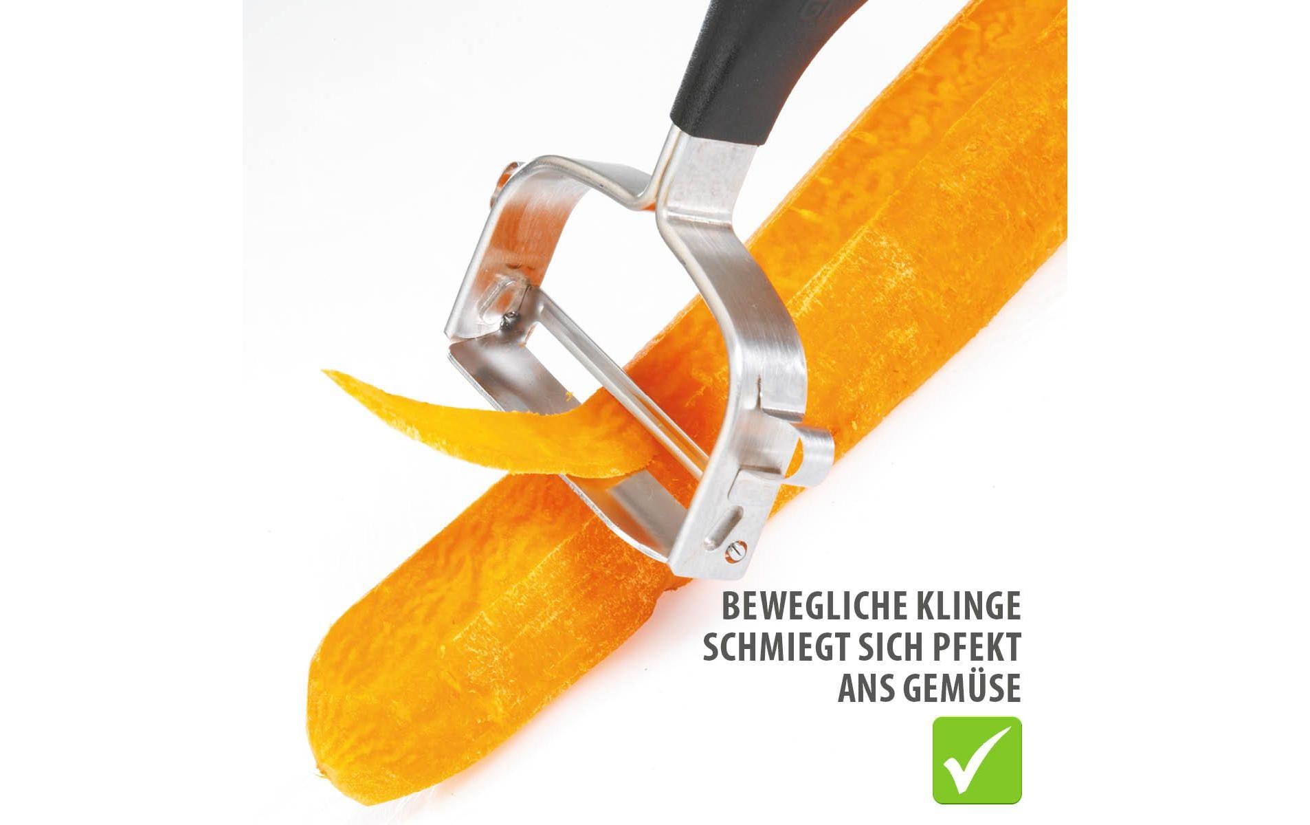 GEFU Sparschäler Universale 15.1 cm, Schwarz/Silber