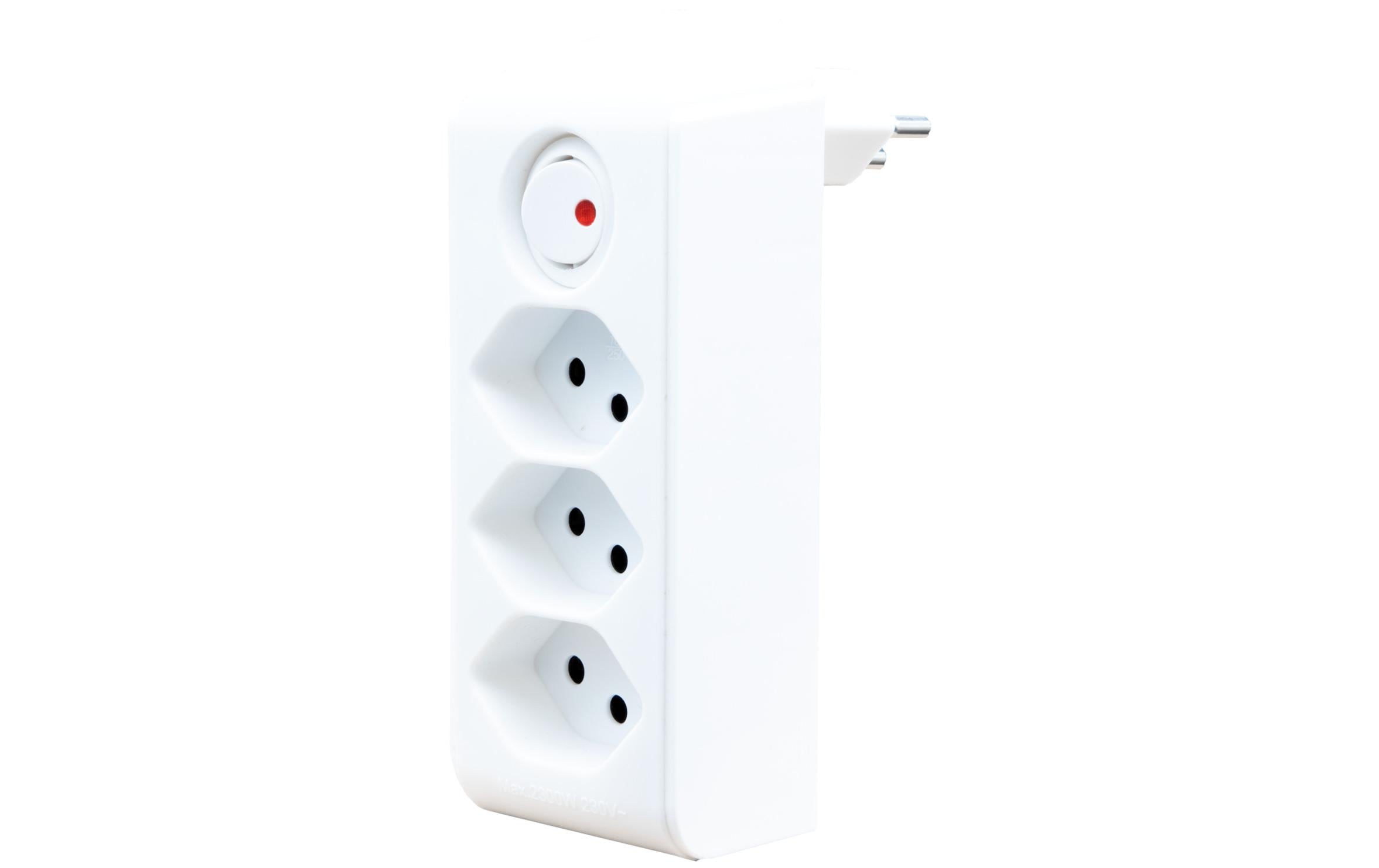 Brennenstuhl Abzweigstecker 3 x T13, 300° drehbar, Weiss