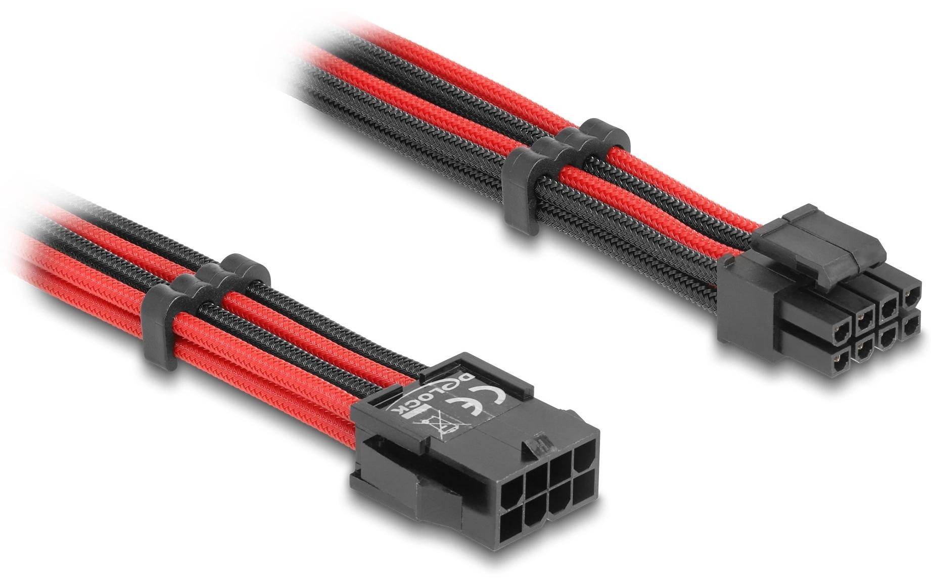 Delock Stromverlängerungskabel 8 Pin EPS Stecker zu 4+4 Pin Buchse