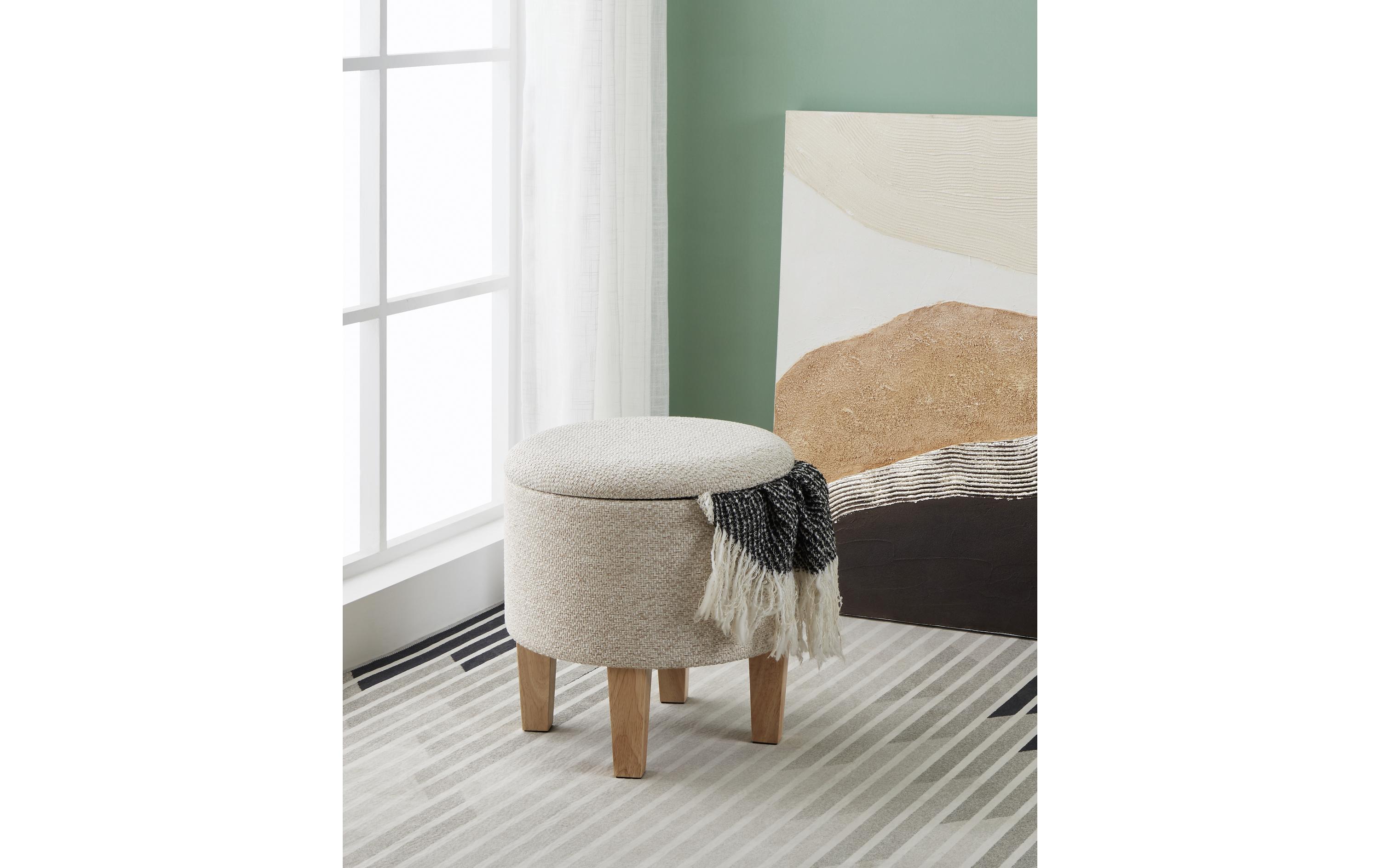 EGLO Hocker Mashike Ø 39 x 40 cm, Beige/Braun