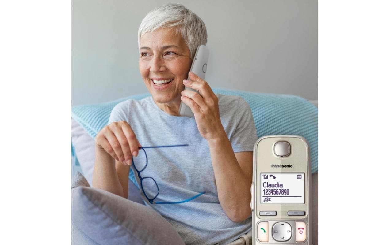 Panasonic Schnurlostelefon KX-TGE250SLN Champagner Panasonic Schnurlostelefon KX-TGE250SLN Champagner