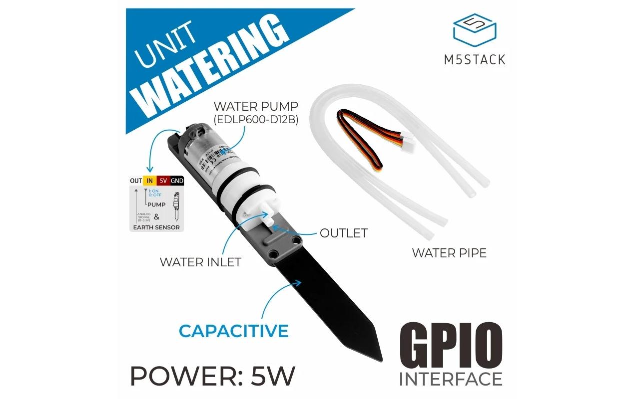 M5Stack Bewässerungs-Einheit mit Feuchtigkeitssensor und Pumpe