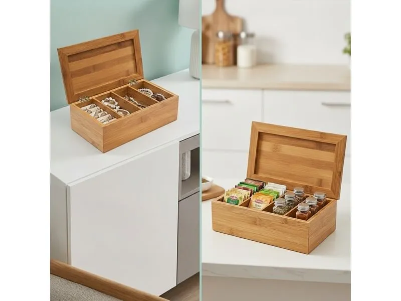 relaxdays Teebox Braun