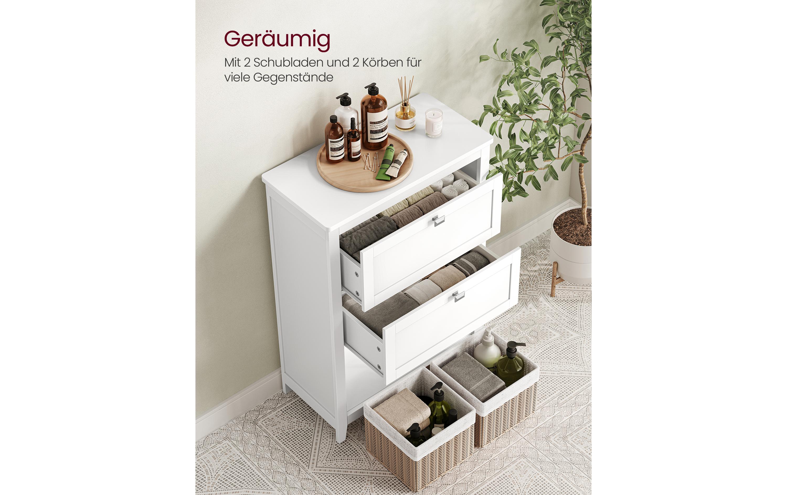 VASAGLE Badezimmer-Schrank 30 x 80 cm, Weiss VASAGLE Badezimmer-Schrank 30 x 80 cm, Weiss