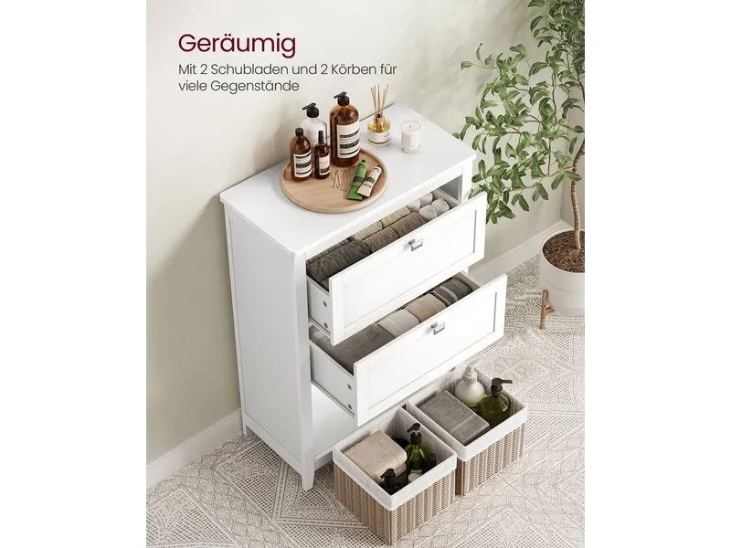 VASAGLE Badezimmer-Schrank 30 x 80 cm, Weiss