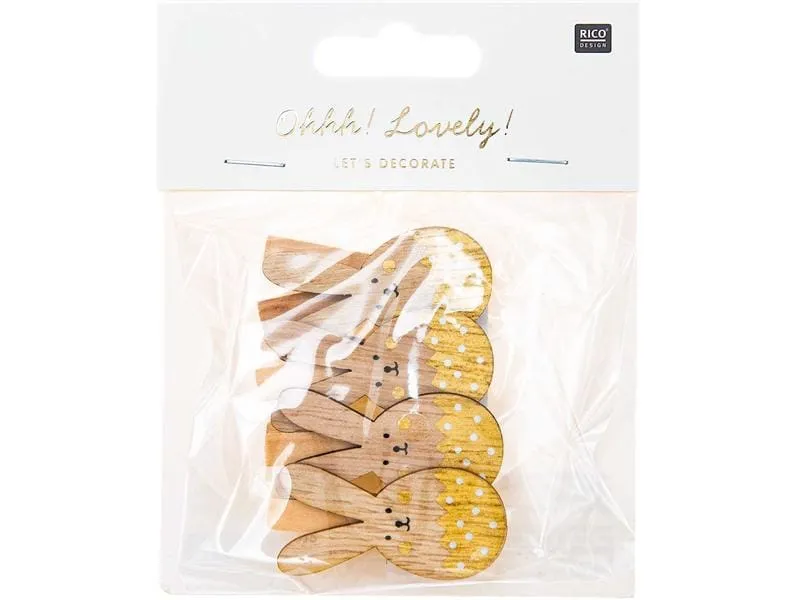 Rico Design Dekoklammer Osterhase 4 Stück, Gold Rico Design Dekoklammer Osterhase 4 Stück, Gold