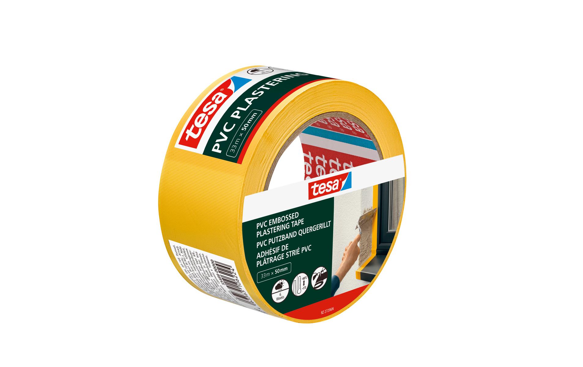 tesa PVC Putzband Quergerillt, 33 m x 50 mm