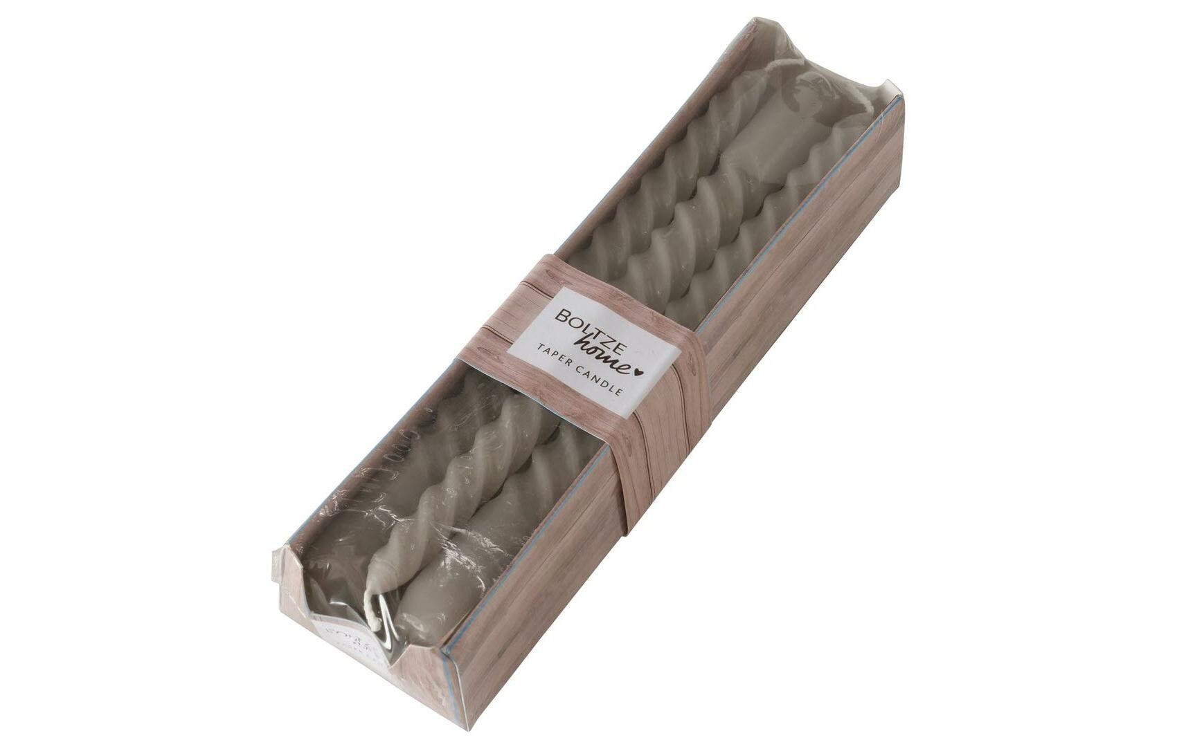 Boltze Etoilekerze Twisto 20 x 2 cm, Taupe, 6 Stück