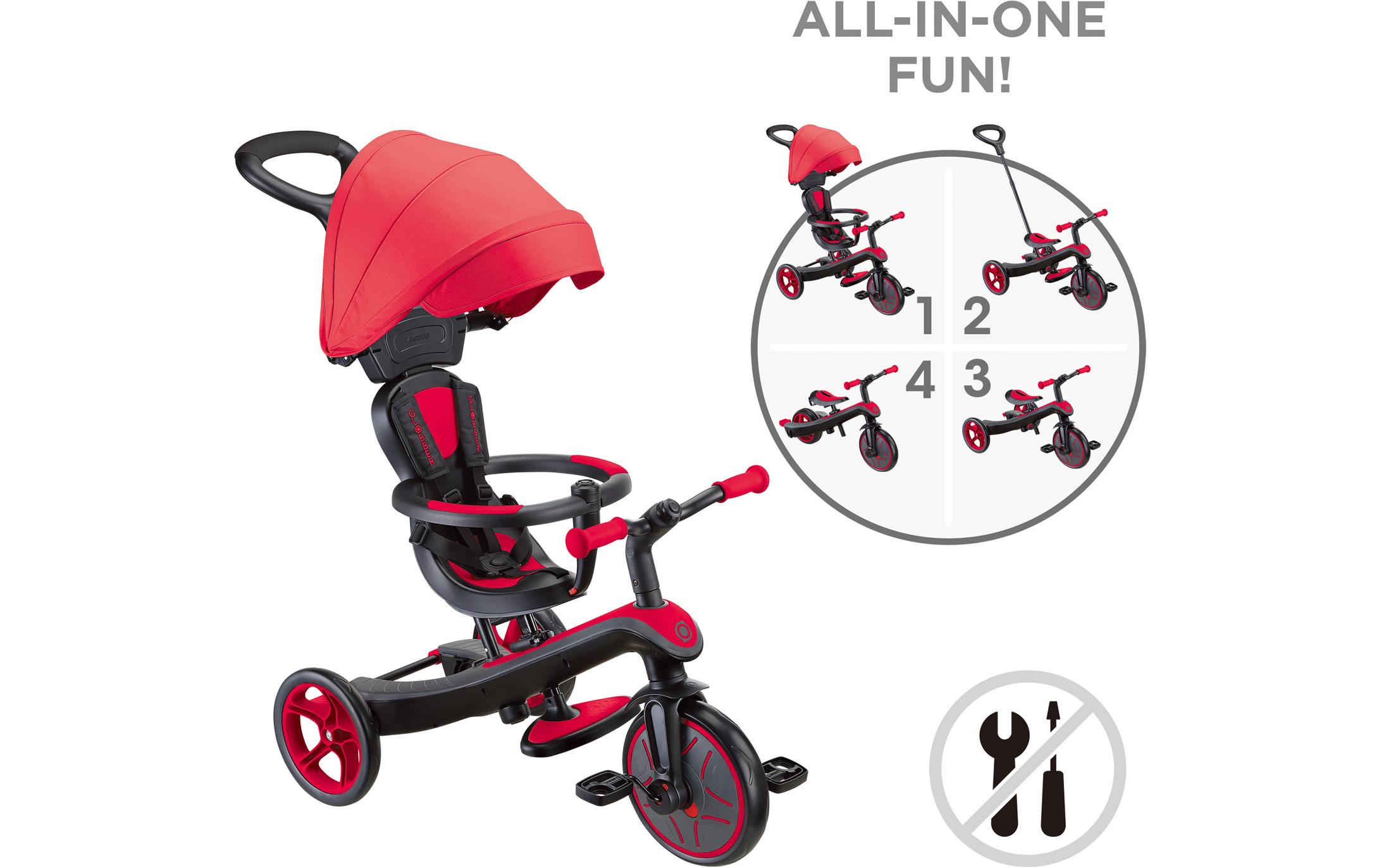GLOBBER Dreirad Trike Explorer 4 in 1 Red