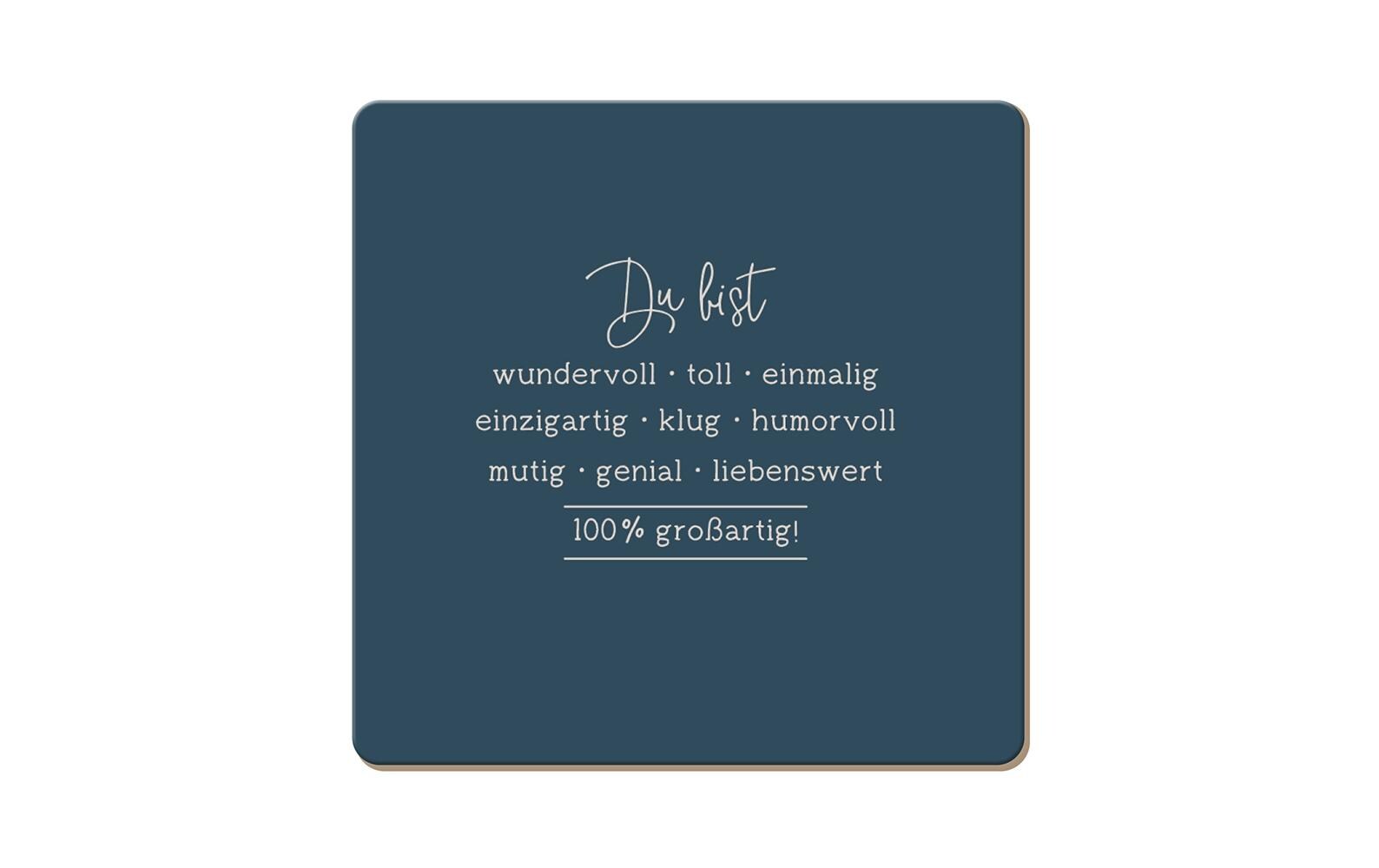 Grafik Werkstatt Korkuntersetzer Du bist wundervoll