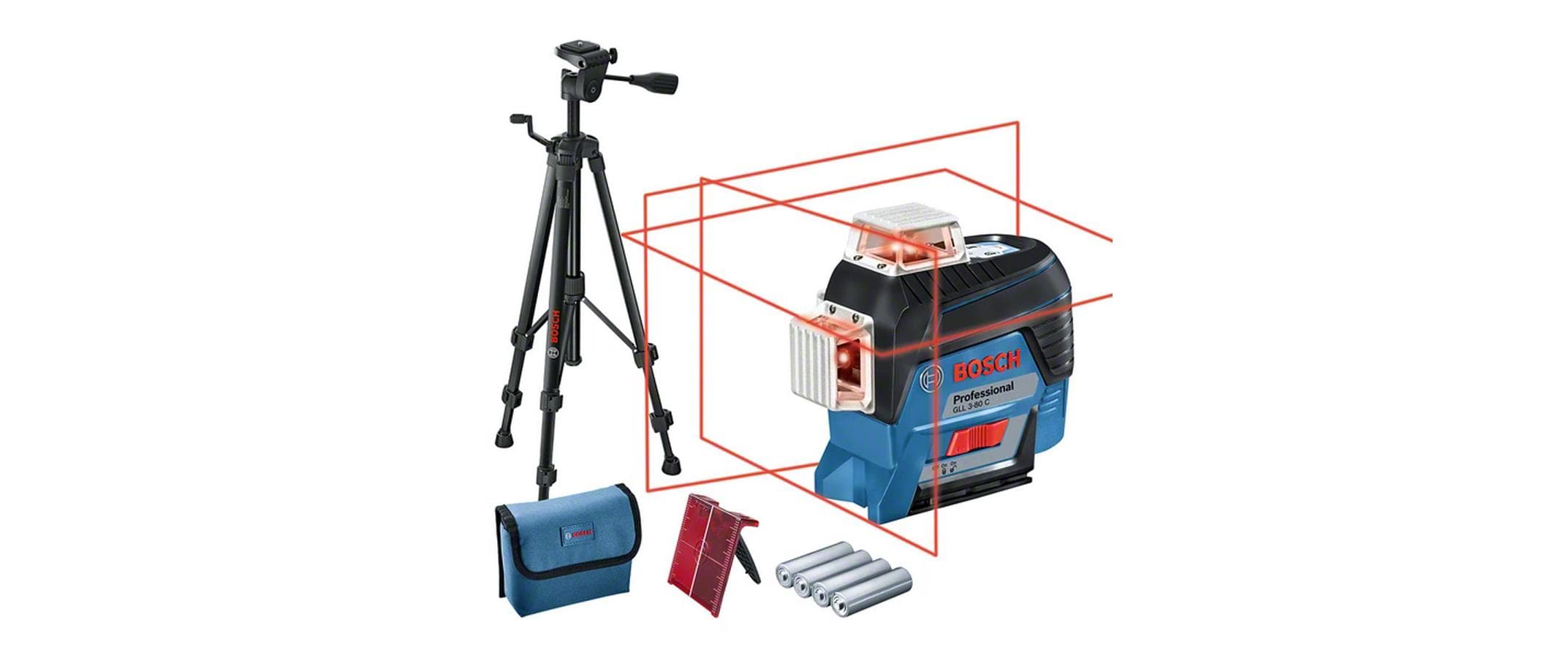 Bosch Professional Linienlaser mit Baustativ BT 150, GLL 3-80 C, 30 m Bosch Professional Linienlaser mit Baustativ BT 150, GLL 3-80 C, 30 m