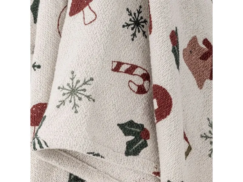 Bloomingville Tagesdecke Yule 160 x 130 cm, Mehrfarbig