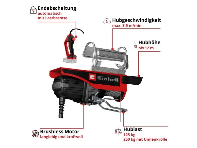 Einhell Seilhebezug TE-EH 18/250 Akku 250 kg Einhell Seilhebezug TE-EH 18/250 Akku 250 kg