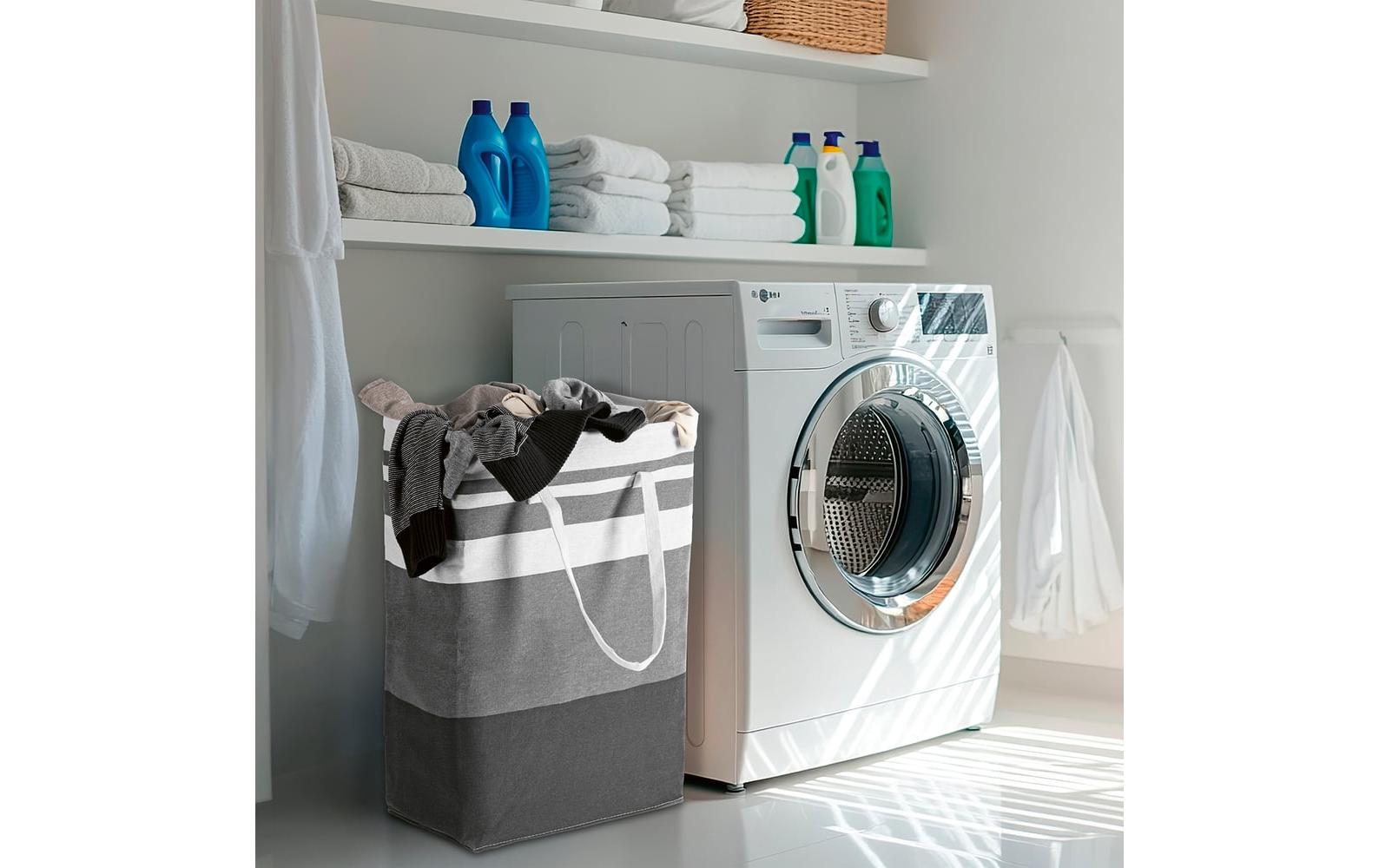EASYmaxx Aufbewahrungskorb faltbar 2er-Set 75 l - Grau/Weiss