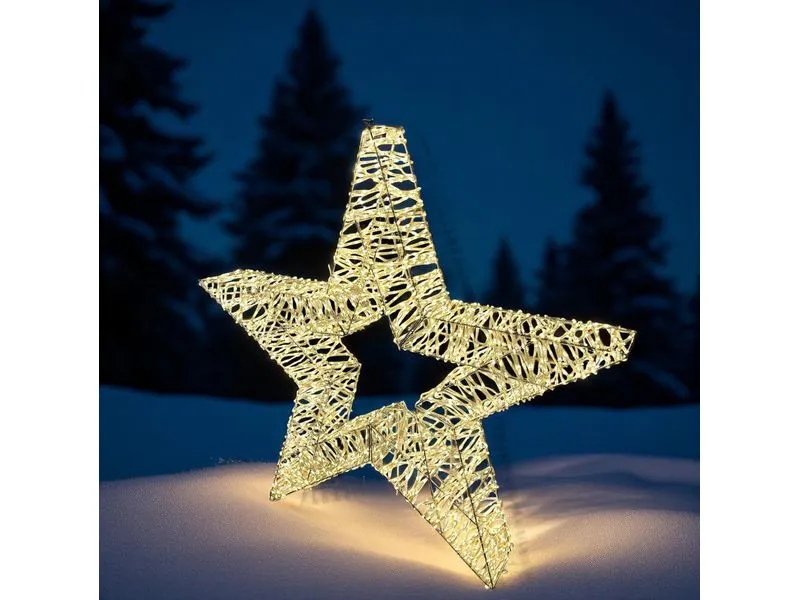 Dameco LED-Figur Stern, 2000 LEDs, 16 x 120 cm, Silber Dameco LED-Figur Stern, 2000 LEDs, 16 x 120 cm, Silber