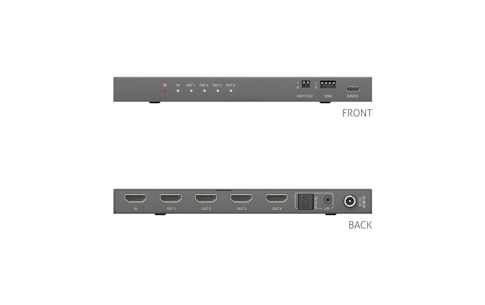 PureTools Splitter PT-SP-HD14-48G 1 x 4 HDMI 2.1 - 48Gbps - 8K PureTools Splitter PT-SP-HD14-48G 1 x 4 HDMI 2.1 - 48Gbps - 8K