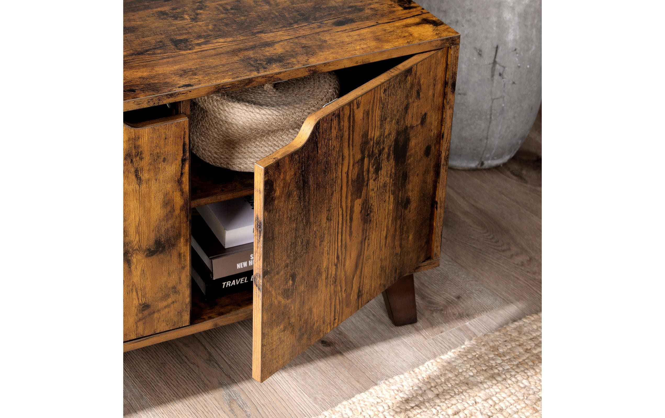 VASAGLE TV-Möbel mit 2 Ablagen 140 x 40 x 50 cm, Braun