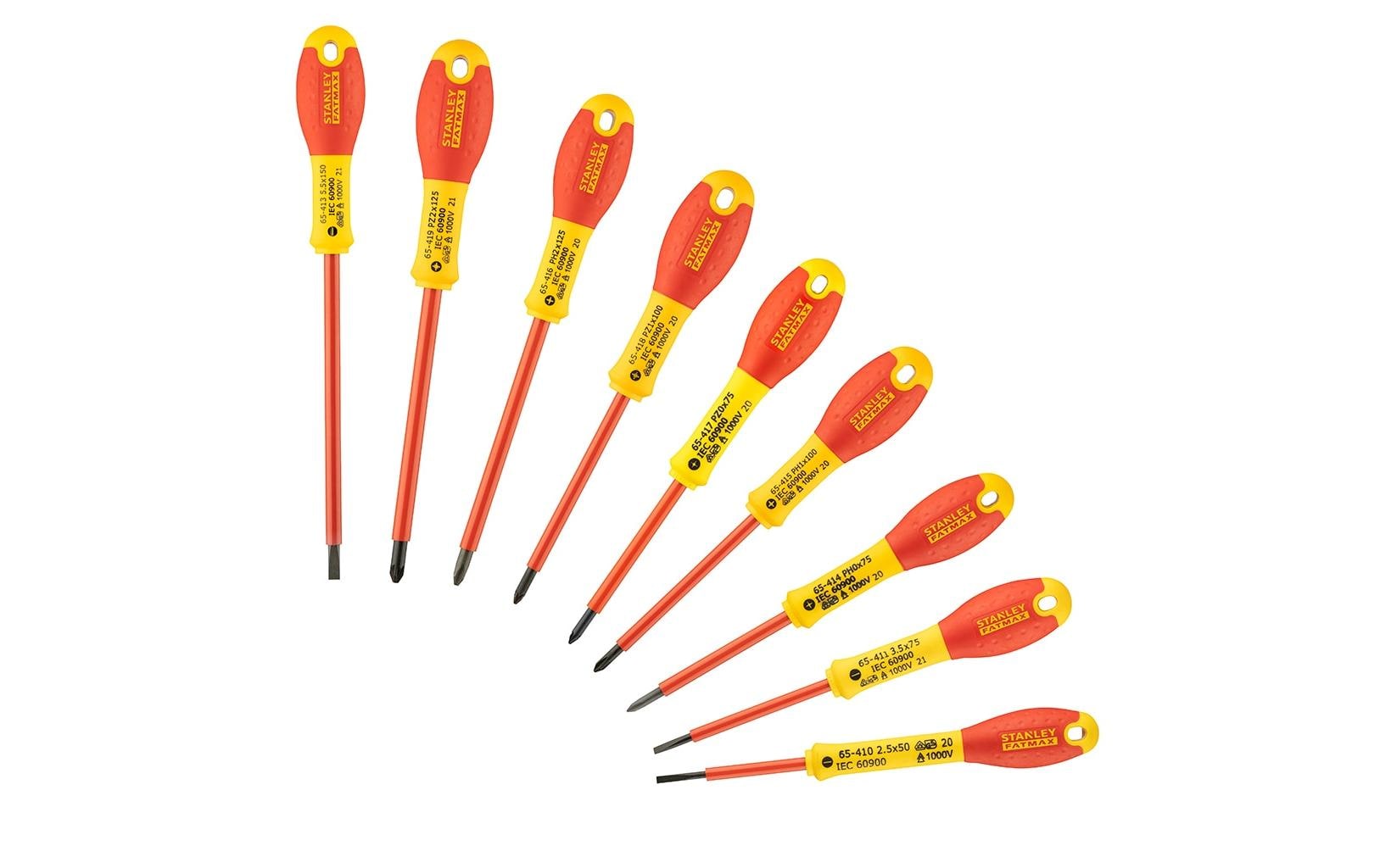 Stanley Fatmax Schraubenzieher-Set Isoliert, für Elektriker, 10-teilig Stanley Fatmax Schraubenzieher-Set Isoliert, für Elektriker, 10-teilig