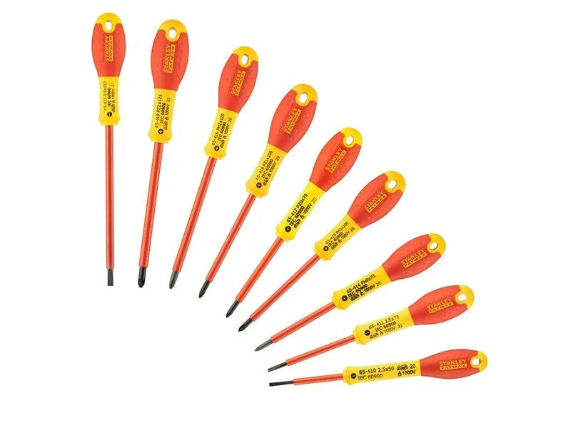 Stanley Fatmax Schraubenzieher-Set Isoliert, für Elektriker, 10-teilig Stanley Fatmax Schraubenzieher-Set Isoliert, für Elektriker, 10-teilig