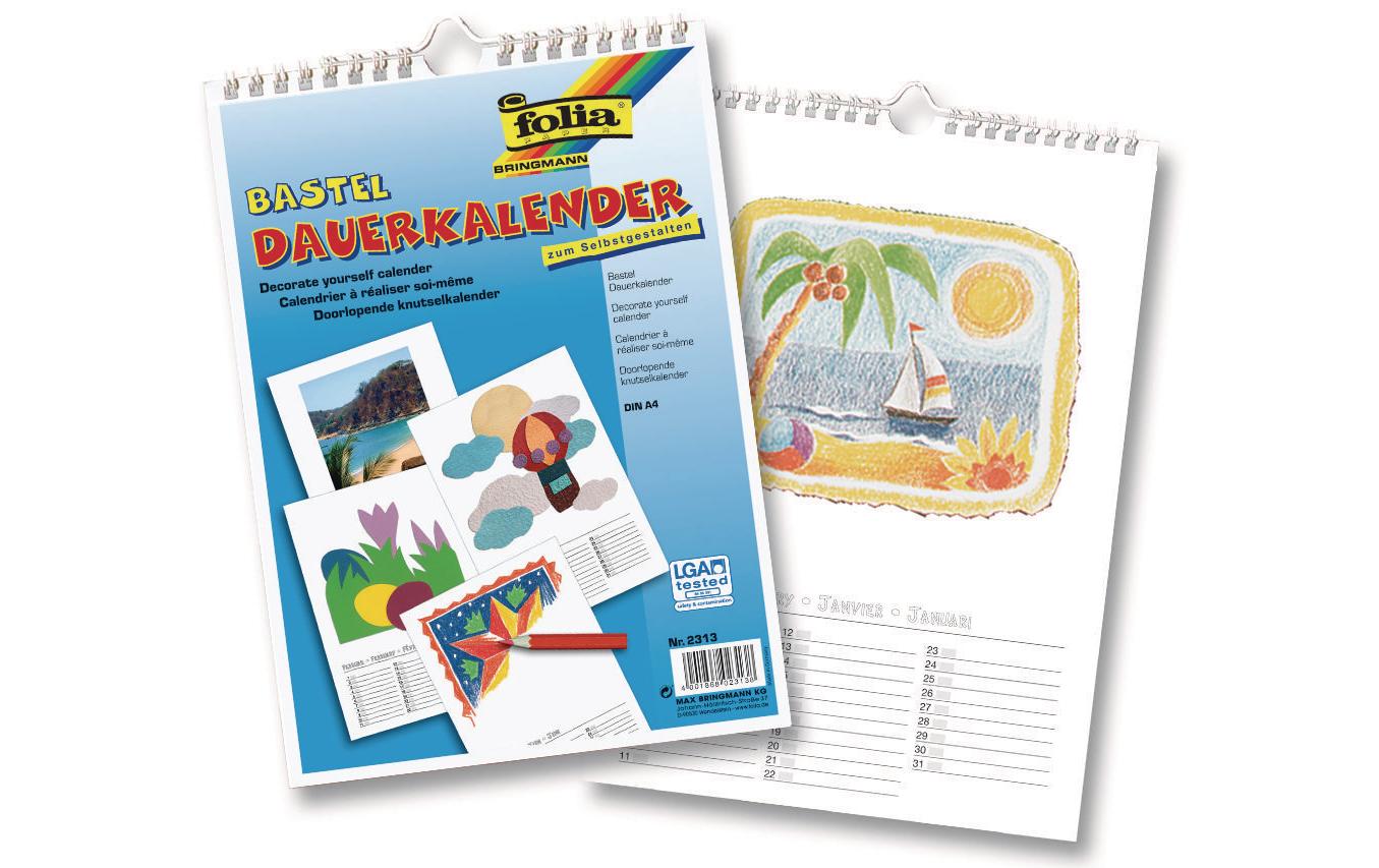 Folia Dauerkalender A4, Weiss Folia Dauerkalender A4, Weiss