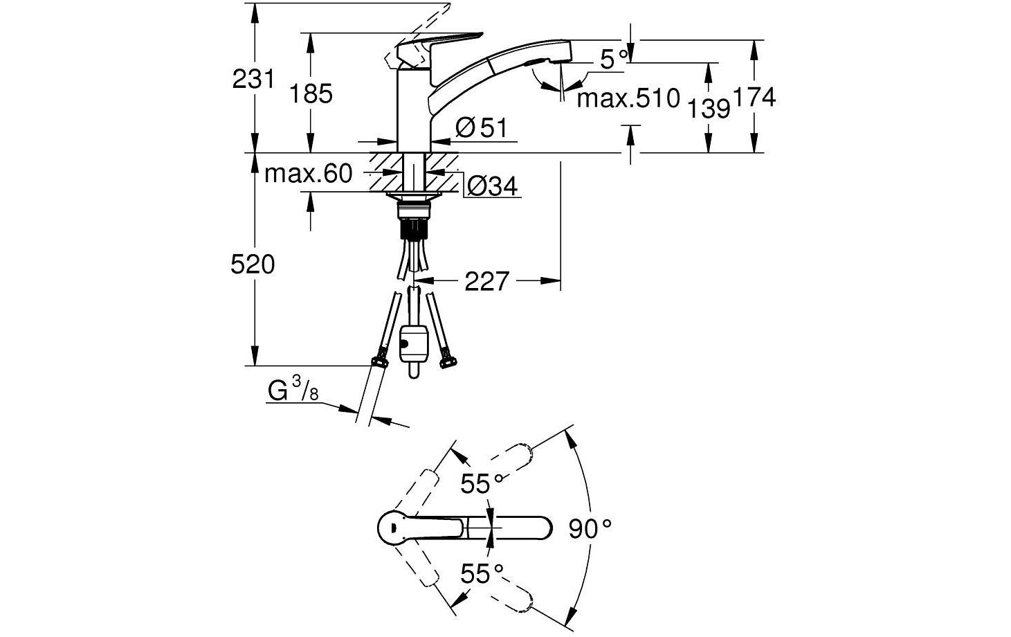 GROHE Küchenarmatur Start Mattschwarz