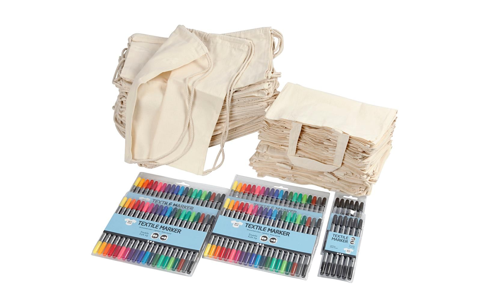 Creativ Company Stofftasche und Stifte Baumwolle, 1 Stück, Weiss Creativ Company Stofftasche und Stifte Baumwolle, 1 Stück, Weiss