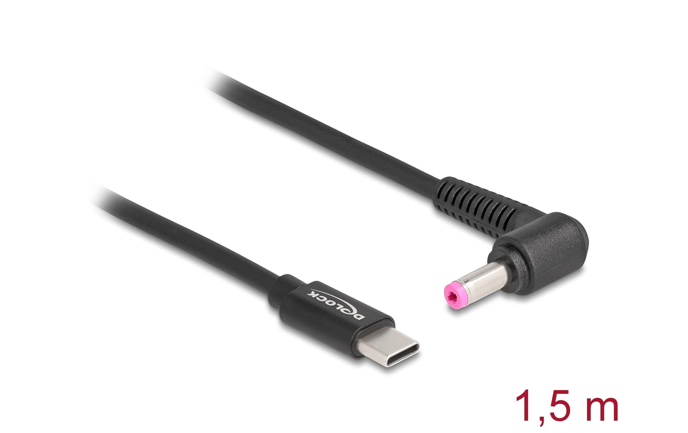 Delock Ladekabel USB-C zu HP 4.8 x 1.7 mm Stecker 1.5 m Delock Ladekabel USB-C zu HP 4.8 x 1.7 mm Stecker 1.5 m