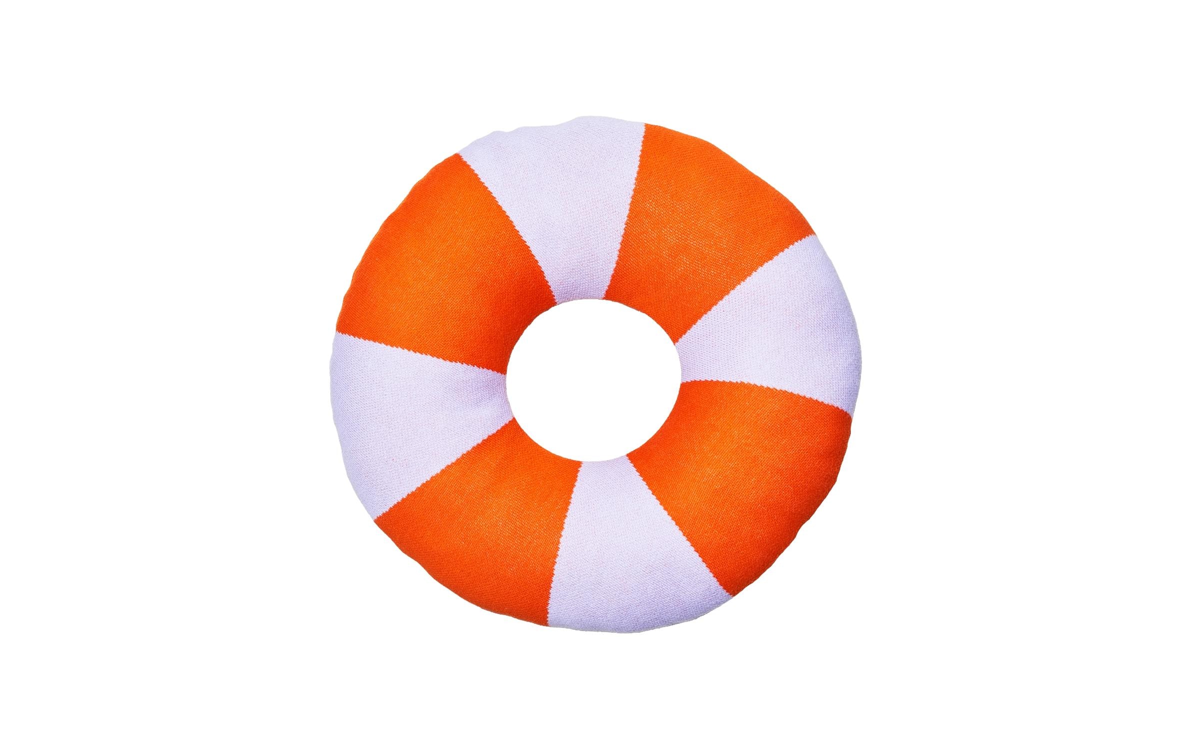 Chic Mic Gestricktes Baumwollkissen Donut Orange