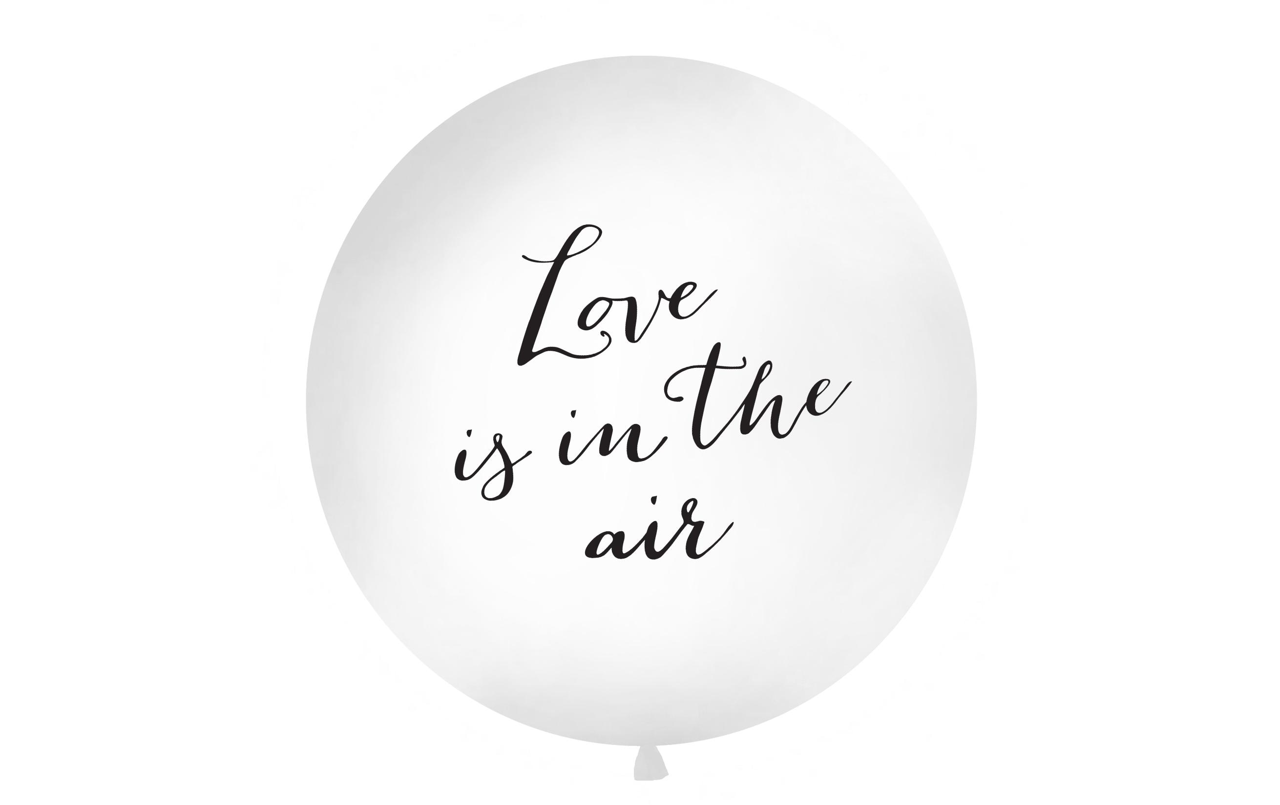 Partydeco Luftballon Love is in the air Ø 1 m, Schwarz/Weiss
