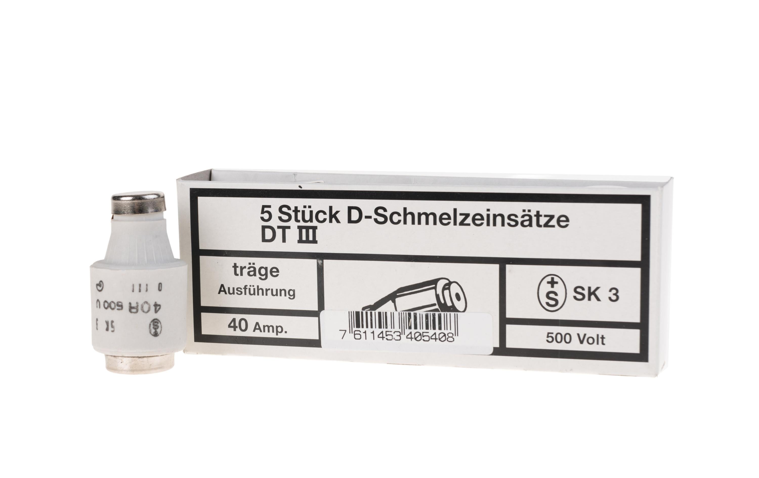 Elektromaterial Sicherungseinsatz DIII 40A Elektromaterial Sicherungseinsatz DIII 40A