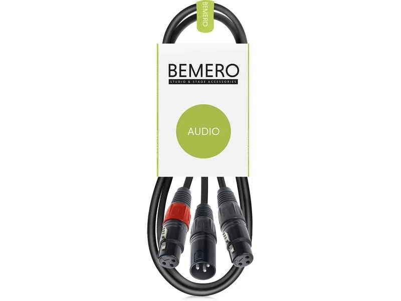 Bemero BAC4142-75BK XLRm - 2x XLRf 0.75m 0.75 m, Schwarz