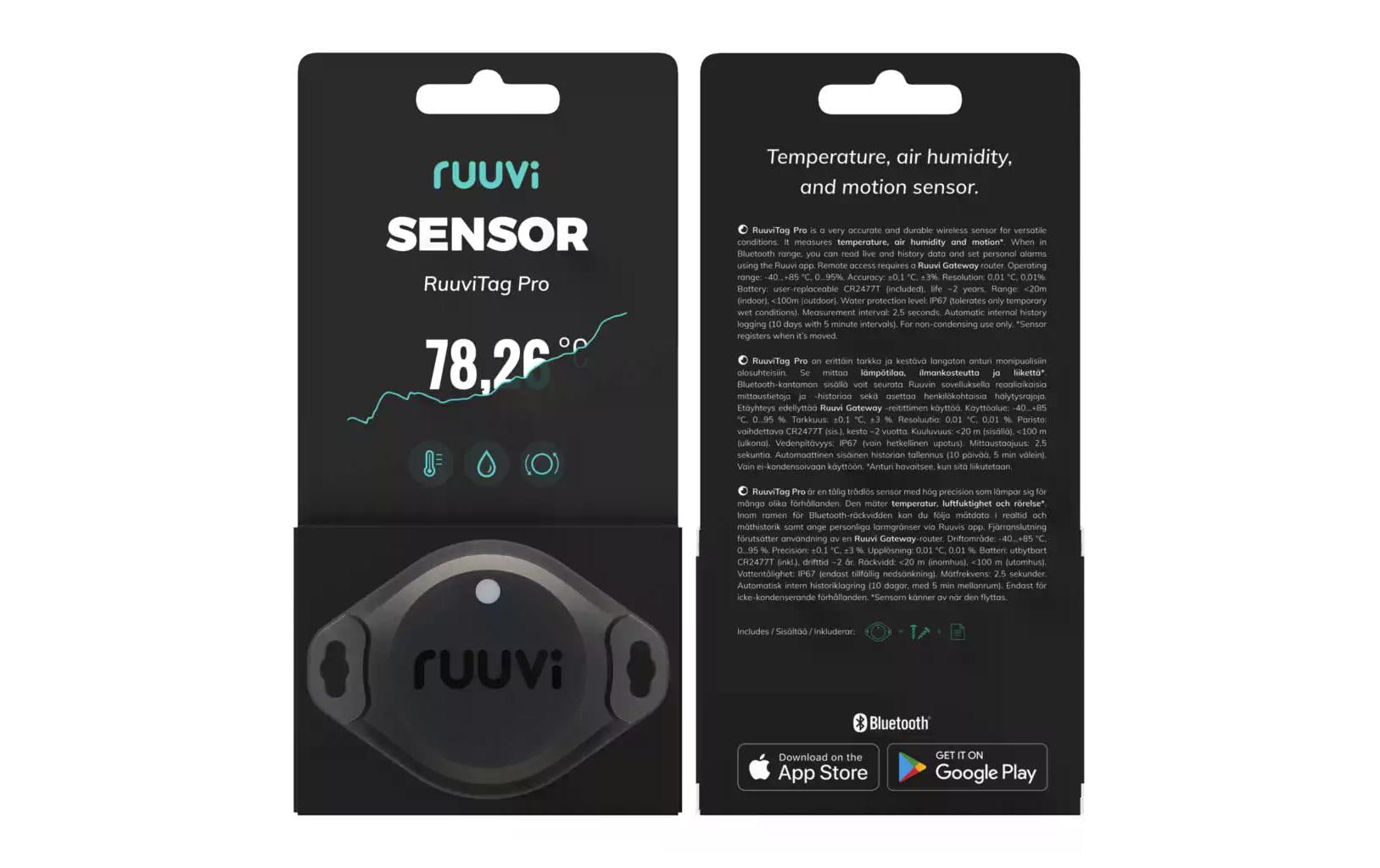 ruuvi Temperatur- und Feuchtigkeitsmessgerät RuuviTag Pro 3 in 1