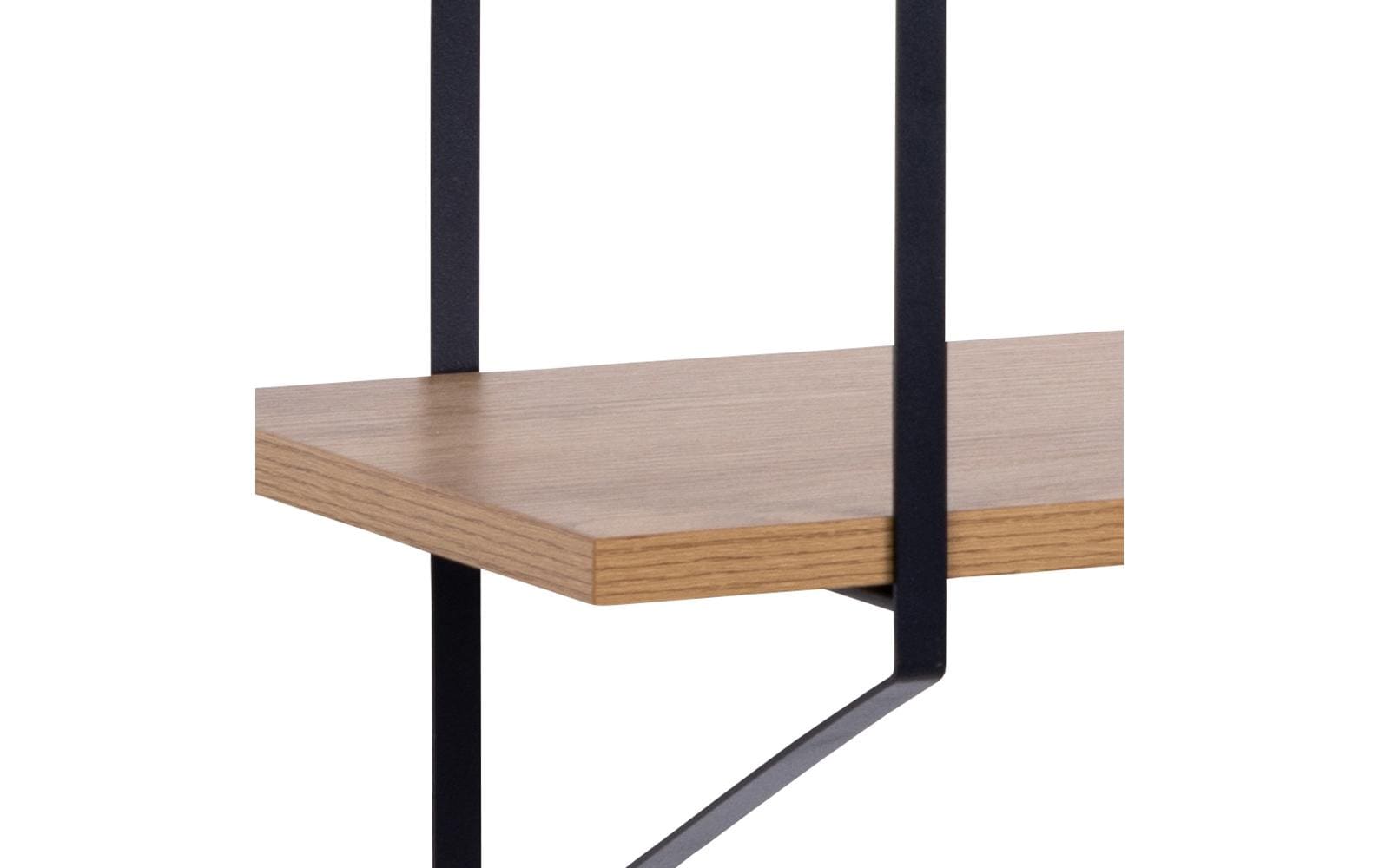 AC Design Wandregal Belfast 191 x 25,5 x 79 cm, Braun/Schwarz