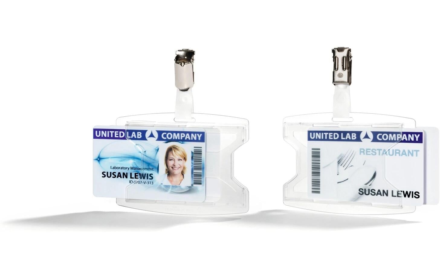 DURABLE Ausweishalter reXycle 2 Karten mit Clip, 25 Stück