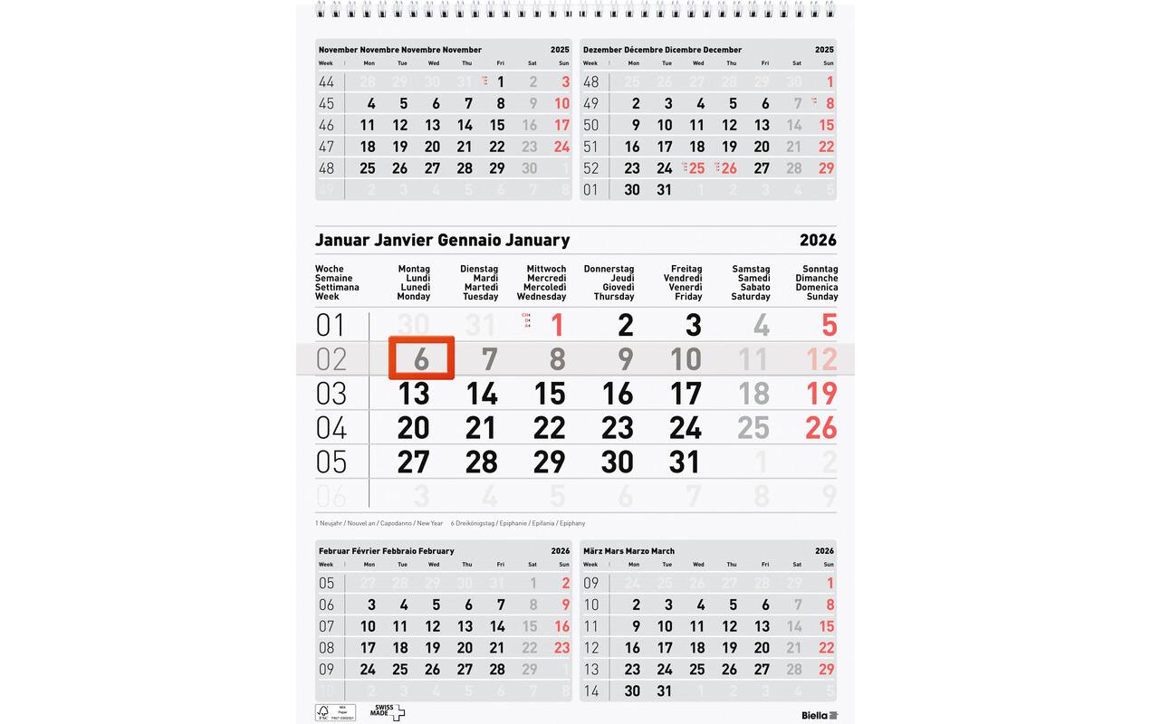Biella 5-Monats-Kalender 31 x 40 cm Biella 5-Monats-Kalender 31 x 40 cm