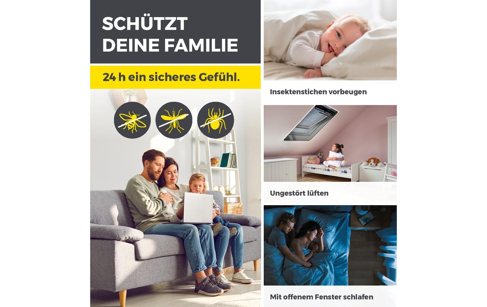 EASYmaxx Moskitonetz Dachfenster Magic Fit 160 x 100 cm, Weiss