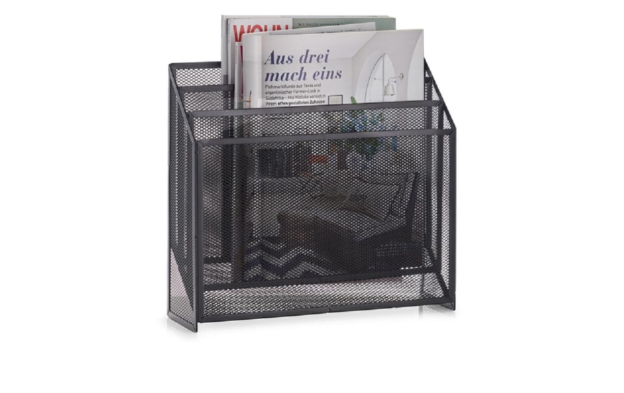 Zeller Present Zeitungsständer News Rack 32 x 9 x 29.5 cm, Schwarz
