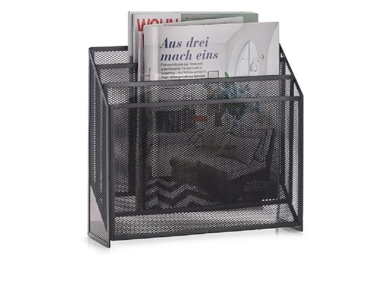 Zeller Present Zeitungsständer News Rack 32 x 9 x 29.5 cm, Schwarz