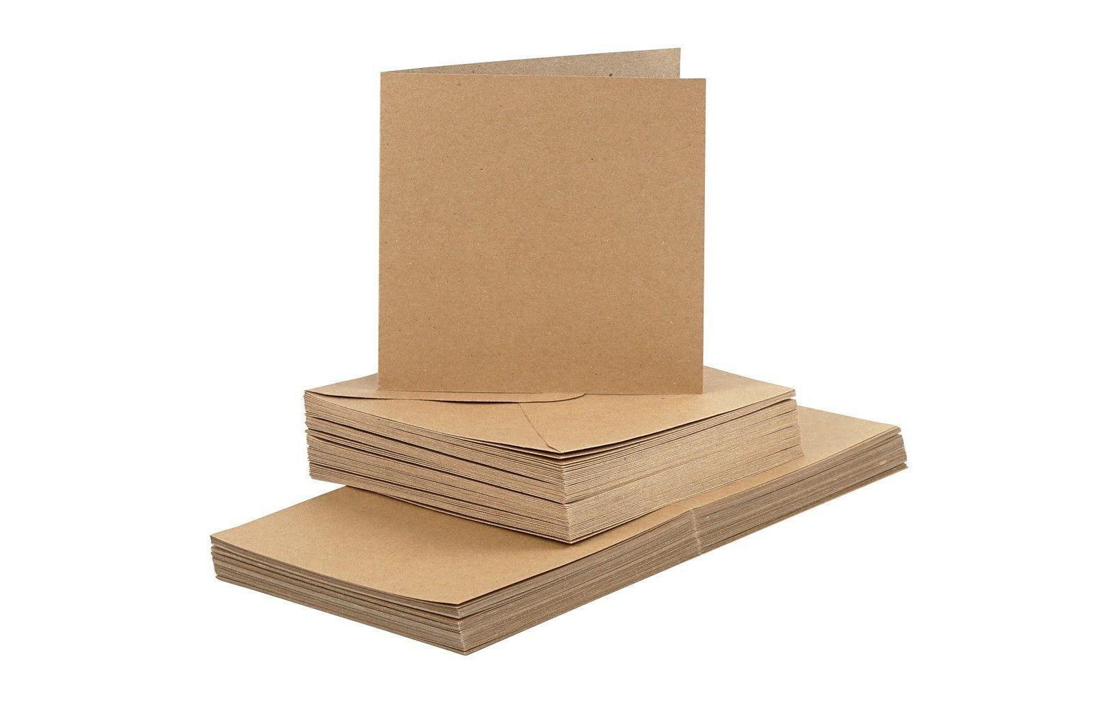 Creativ Company Blankokarte 15 x 15 cm 50 Sets, Braun