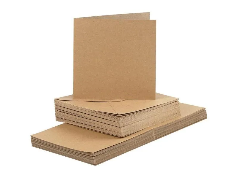 Creativ Company Blankokarte 15 x 15 cm 50 Sets, Braun