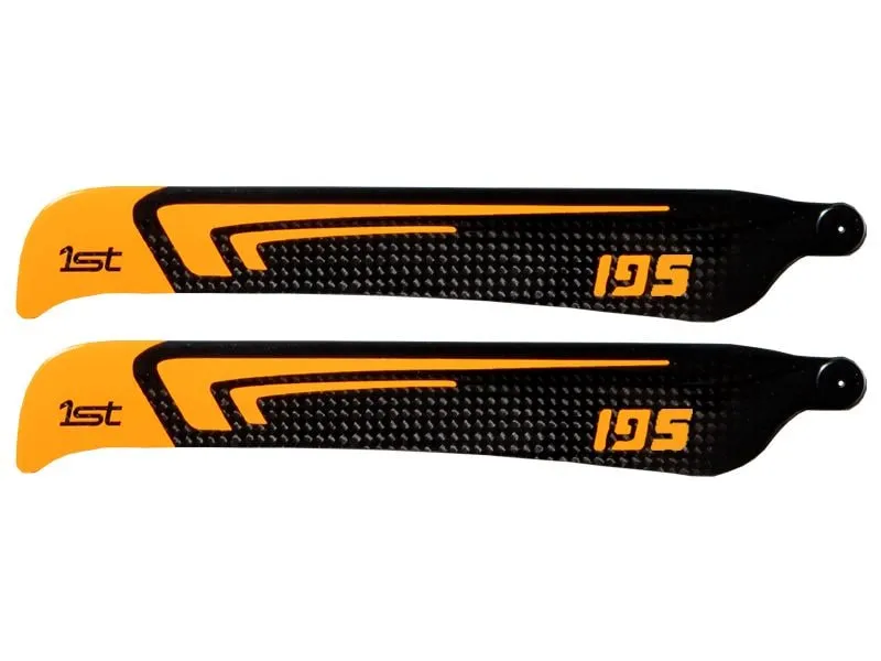 1st Hauptrotorblätter CFK 195 mm FBL (Orange)