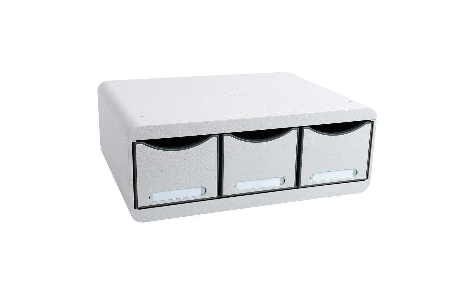 Exacompta Schubladenbox Toolbox Maxi 3 Schubladen, Lichtgrau