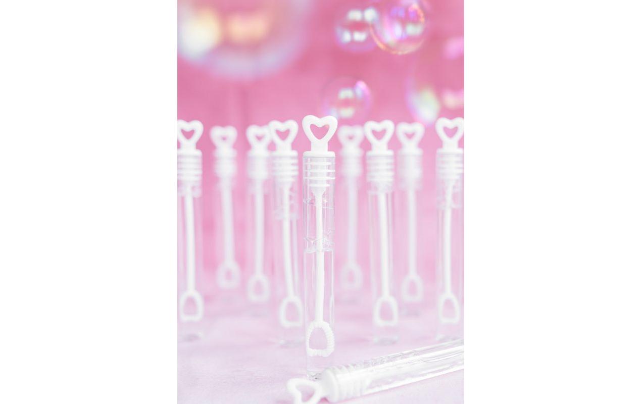 Partydeco Partyaccessoire Seifenblasen Herz, Weiss, 48 Stück