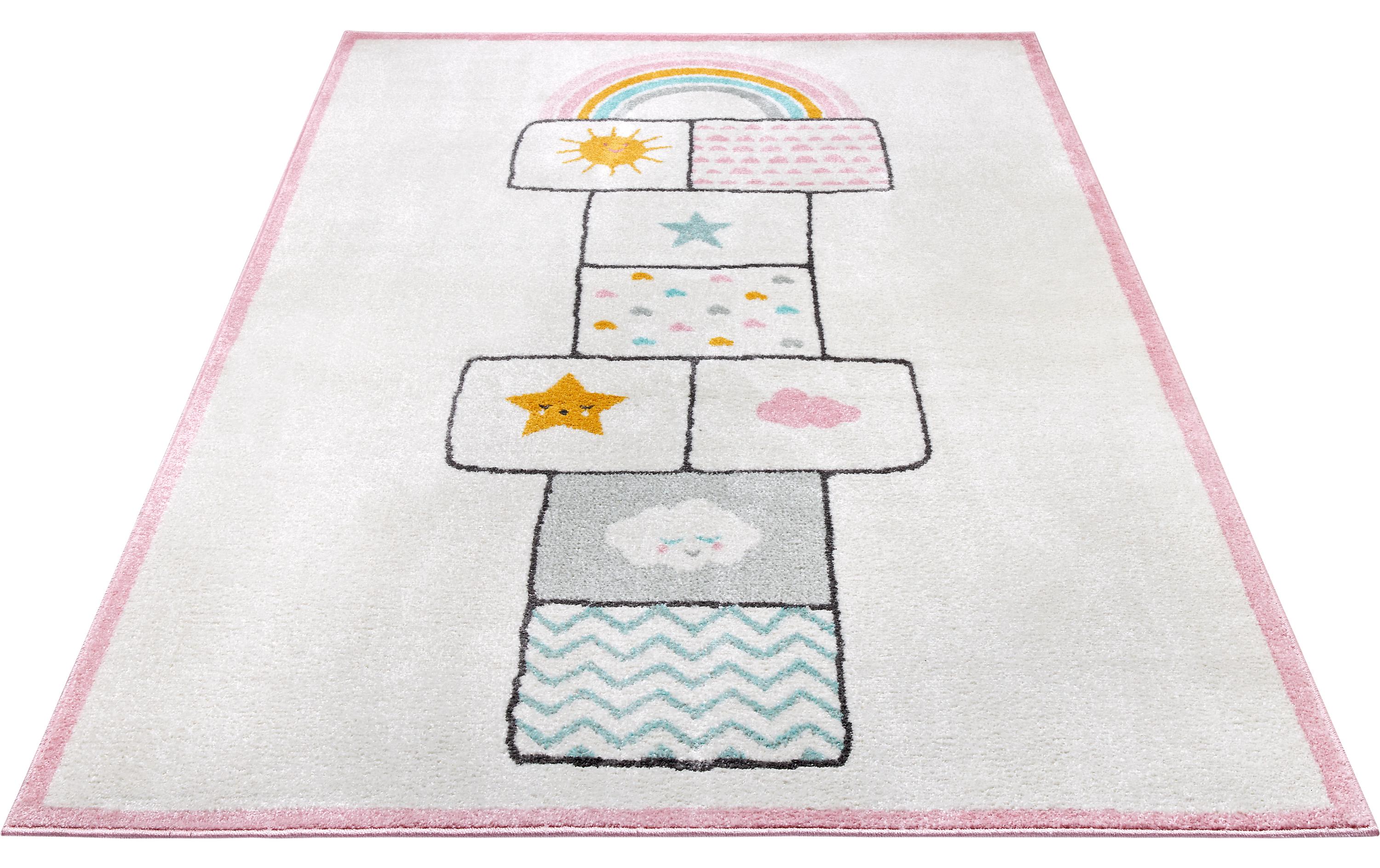 Hanse Home Dekoteppich Hüpf-Abenteuer 120 x 170 cm, Rosa