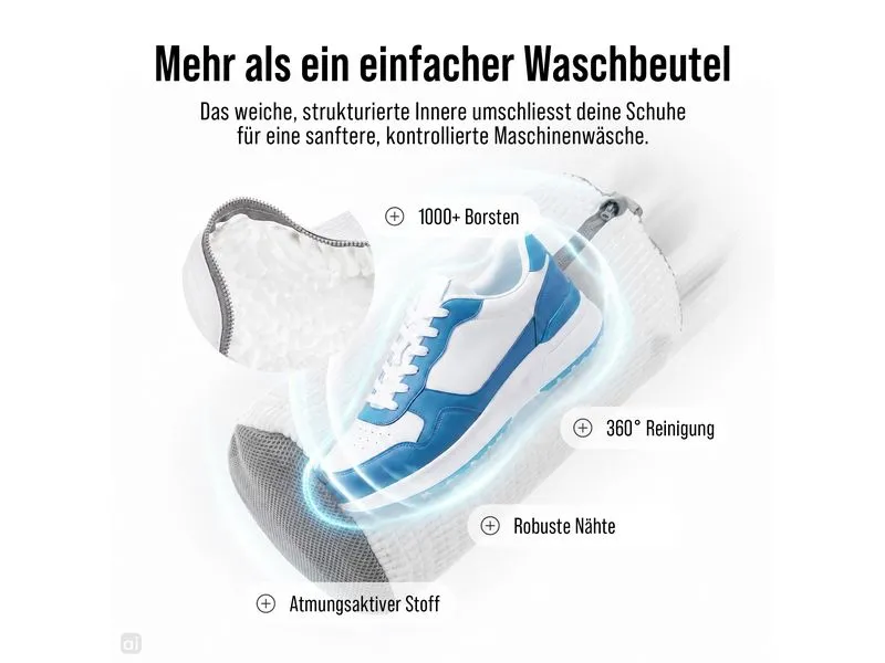 COCON Schuhwaschbeutel, 2er Set, Weiss/Grau COCON Schuhwaschbeutel, 2er Set, Weiss/Grau