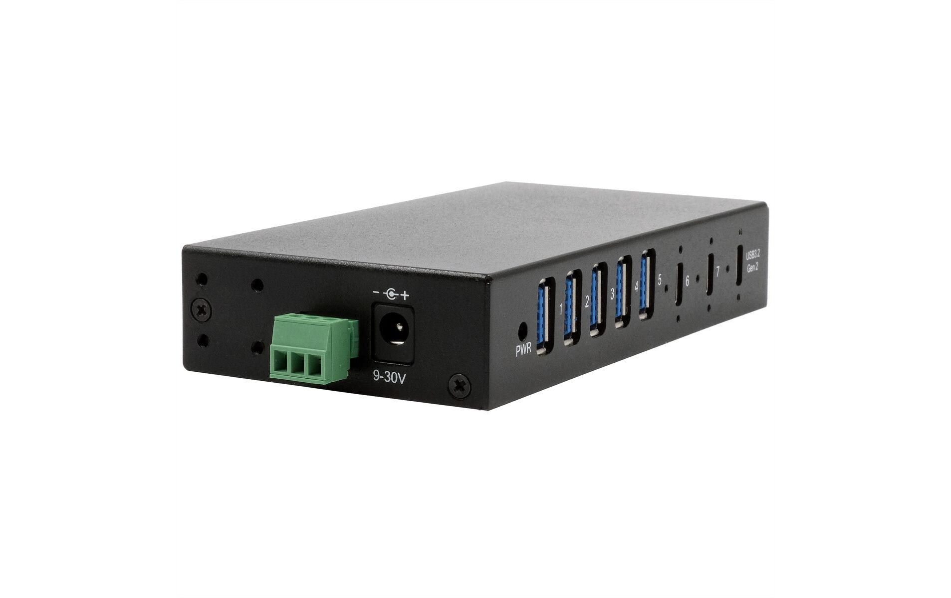 Exsys USB-Hub Industrial USB 3.2 Gen 2 x 1 Hub 7-Port