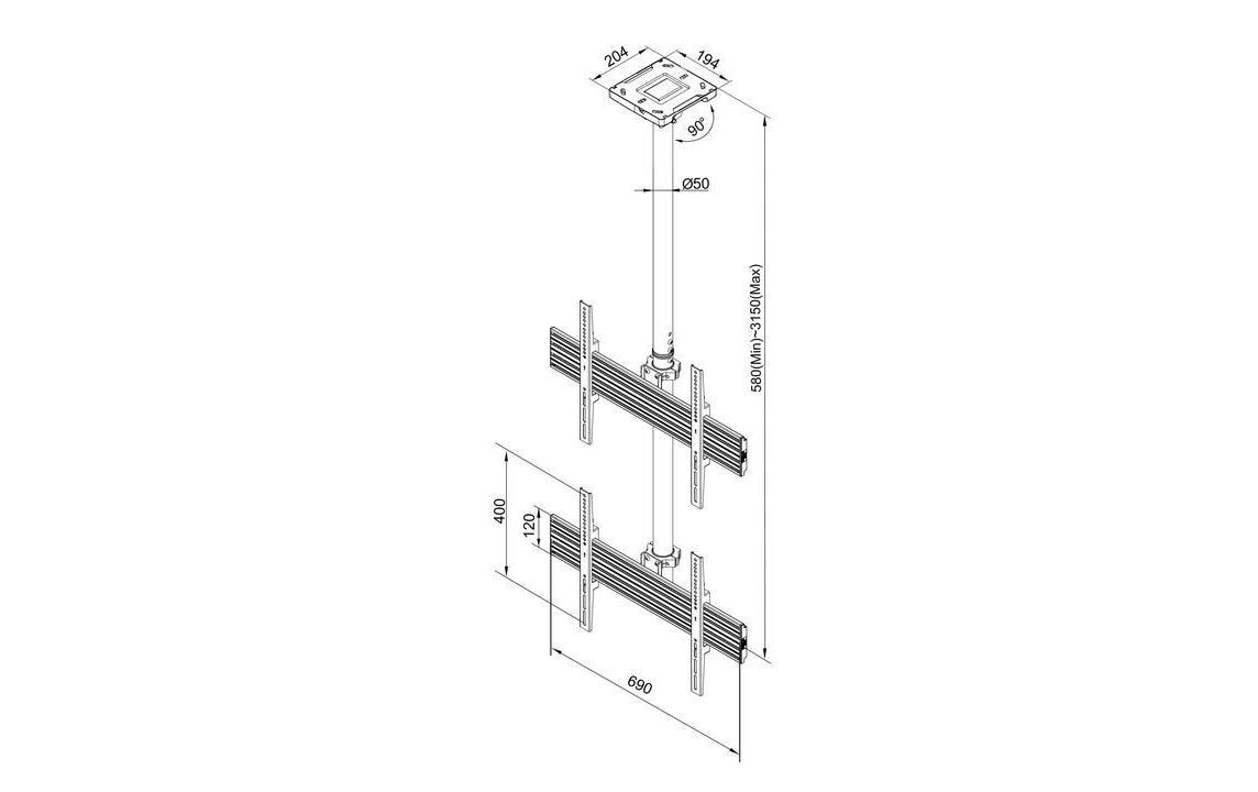 Multibrackets Deckenhalterung MBC2U Professional