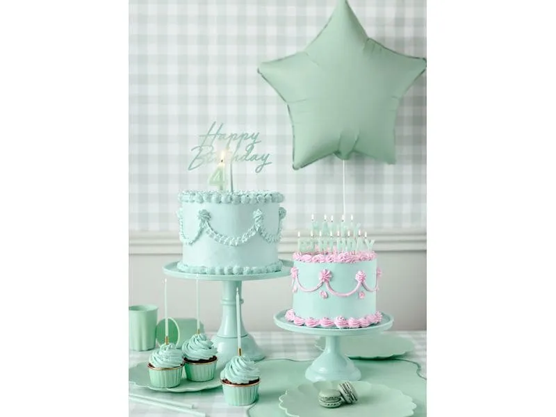 Partydeco Kerze Happy Birthday, Hellgrün, H 2.5 cm, 13 Stück Partydeco Kerze Happy Birthday, Hellgrün, H 2.5 cm, 13 Stück