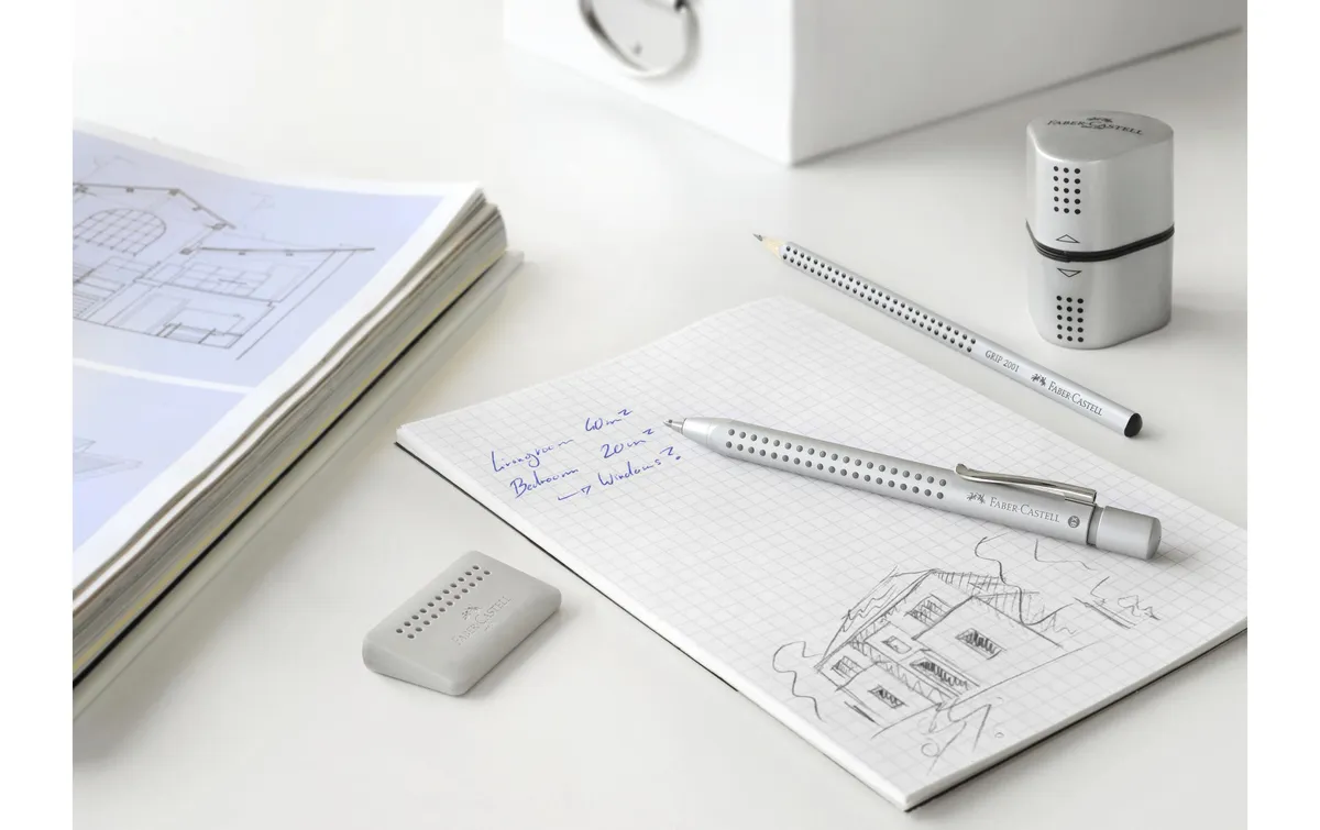 Faber-Castell Spitzer Grip 2001 Dreifach Manuell, Silber Faber-Castell Spitzer Grip 2001 Dreifach Manuell, Silber