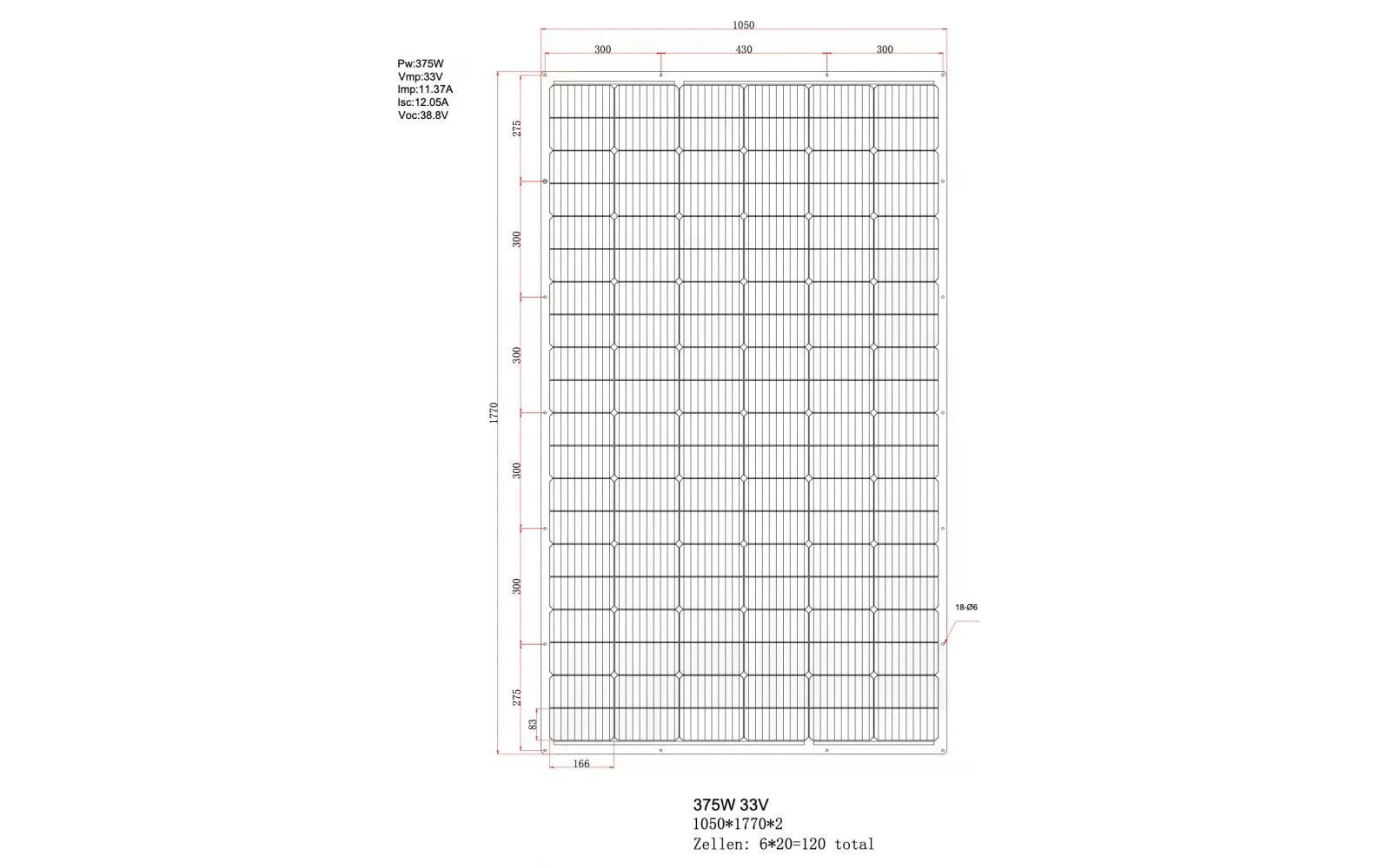 autosolar Solarpanel EFTE, flexibel, IP65, 375 W